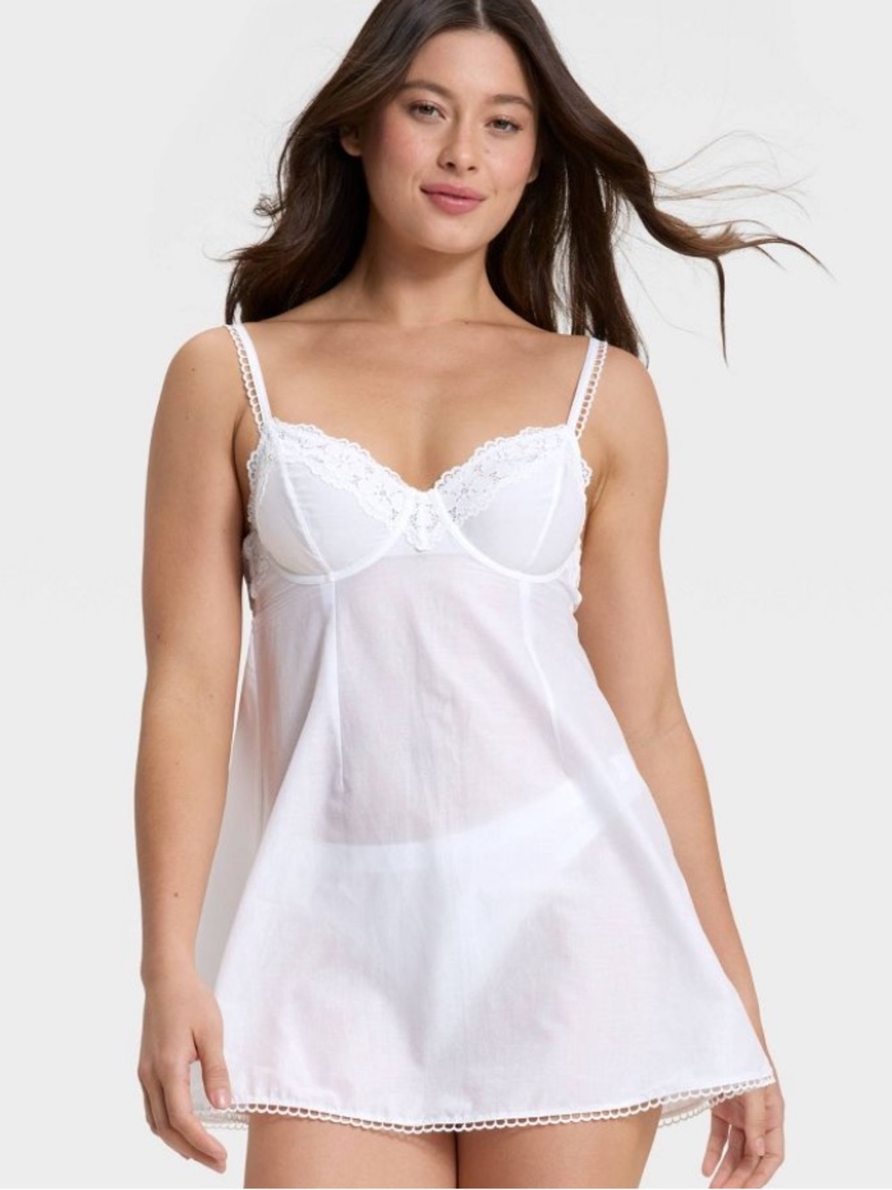 Auden Women's Woven Cotton Lingerie Babydoll Dress nightgown small and XL nwt